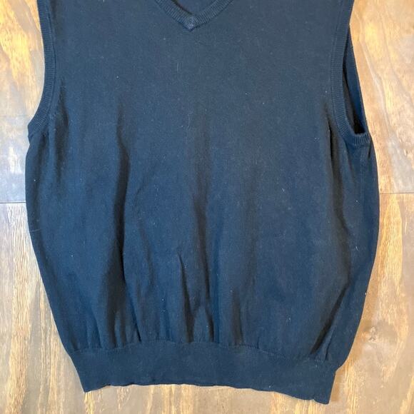 Express Mens Sweater Vest Black V Neck Merino Wool Blend XLarge - Picture 3 of 11